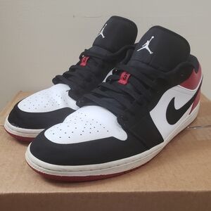 Air Jordan 1 Low "Black Toe" (2019). Men's size 14. Black/ White/ Red